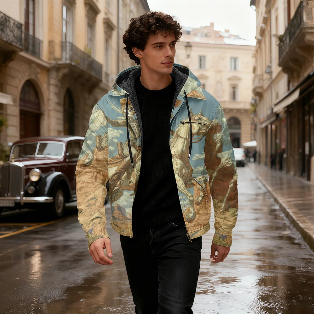 Хлопковая куртка с капюшоном на молнии в западном ковбойском стиле, повседневная толстовка на молнии, модная зимняя одежда на молнии, мужская толстовка с полной молнией
Хлопковая куртка с капюшоном на молнии в западном ковбойском стиле, повседневная толстовка на молнии, модная зимняя одежда на молнии, мужская толстовка с полной молнией