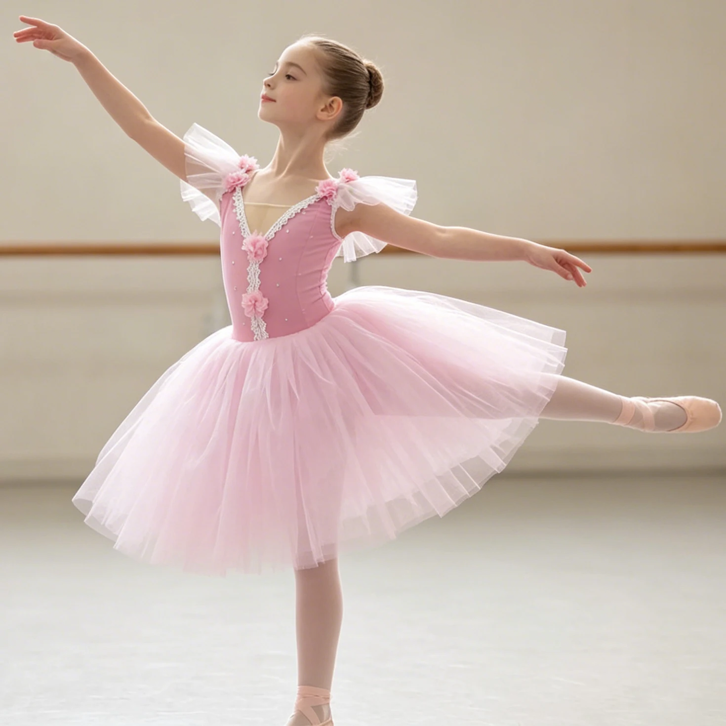 Professional Romantic Girls Gauzy Ballet Dress Fly Sleeve Floral Splice Kids Ballerina Costume Ballet Dance Performance Outfit
Professional Romantic Girls Gauzy Ballet Dress Fly Sleeve Floral Splice Kids Ballerina Costume Ballet Dance Performance Outfit