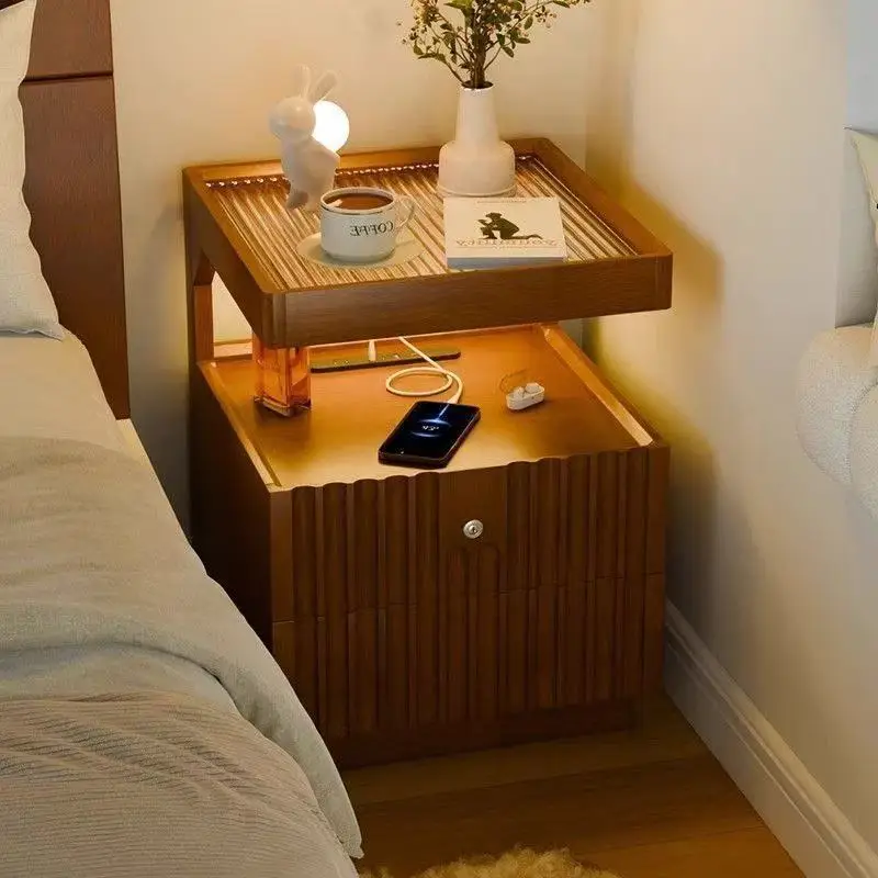 Solid wood bedside table, simple modern home bedroom with lock locker, small bedside shelf, simple storage cabinet
Solid wood bedside table, simple modern home bedroom with lock locker, small bedside shelf, simple storage cabinet