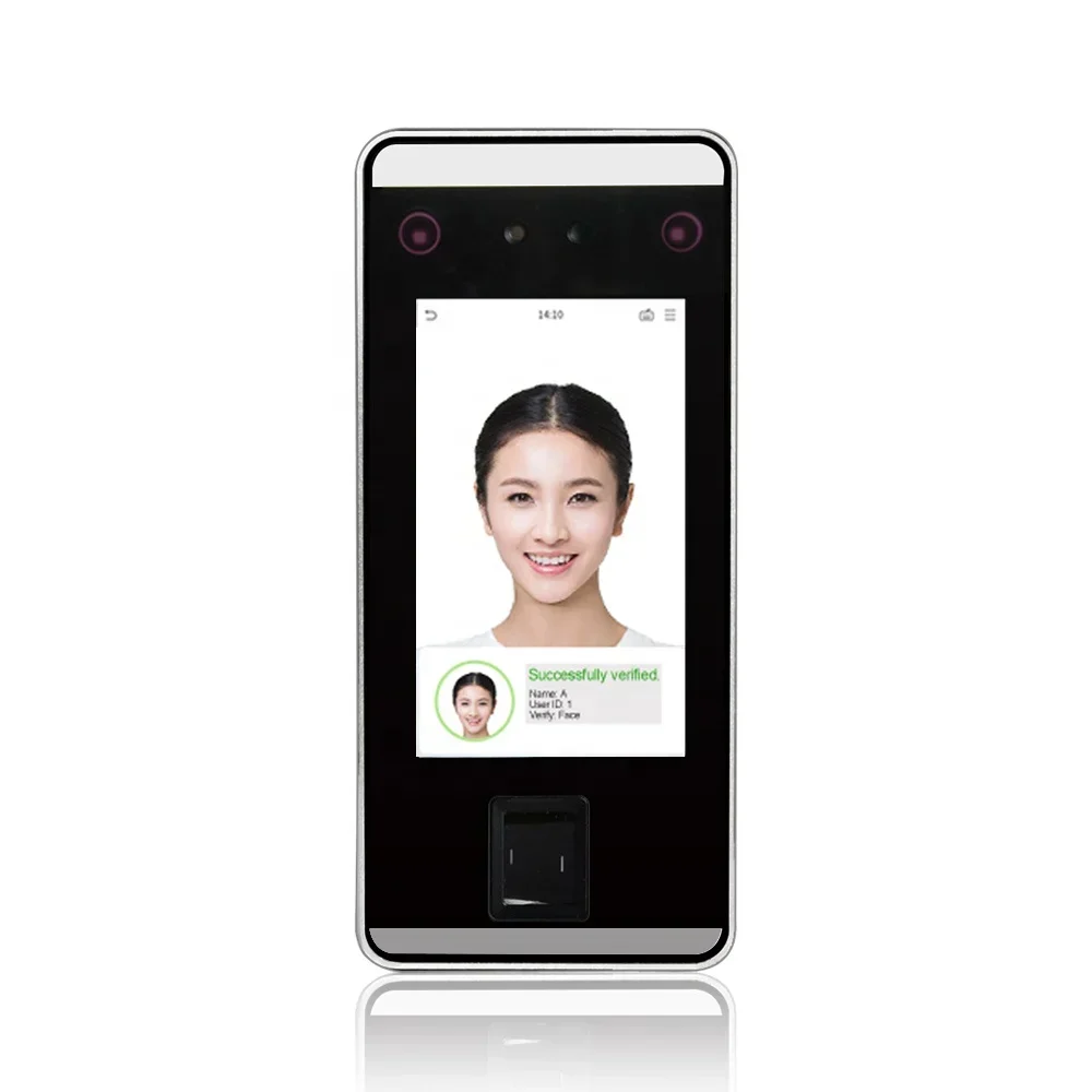 WEBSERVER cloud based 5 inch Touch screen Visible Light Biometric access control Face recognition system with fingerprint reader
WEBSERVER cloud based 5 inch Touch screen Visible Light Biometric access control Face recognition system with fingerprint reader