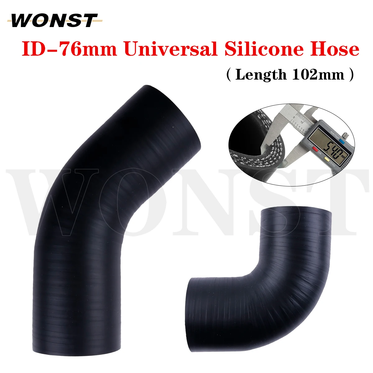 4 Ply Matte Black Universal Silicone Tubing Hose 45/90 Degrees ID 76mm Elbow Silicone Hose Coupler Intercooler Tube
4 Ply Matte Black Universal Silicone Tubing Hose 45/90 Degrees ID 76mm Elbow Silicone Hose Coupler Intercooler Tube