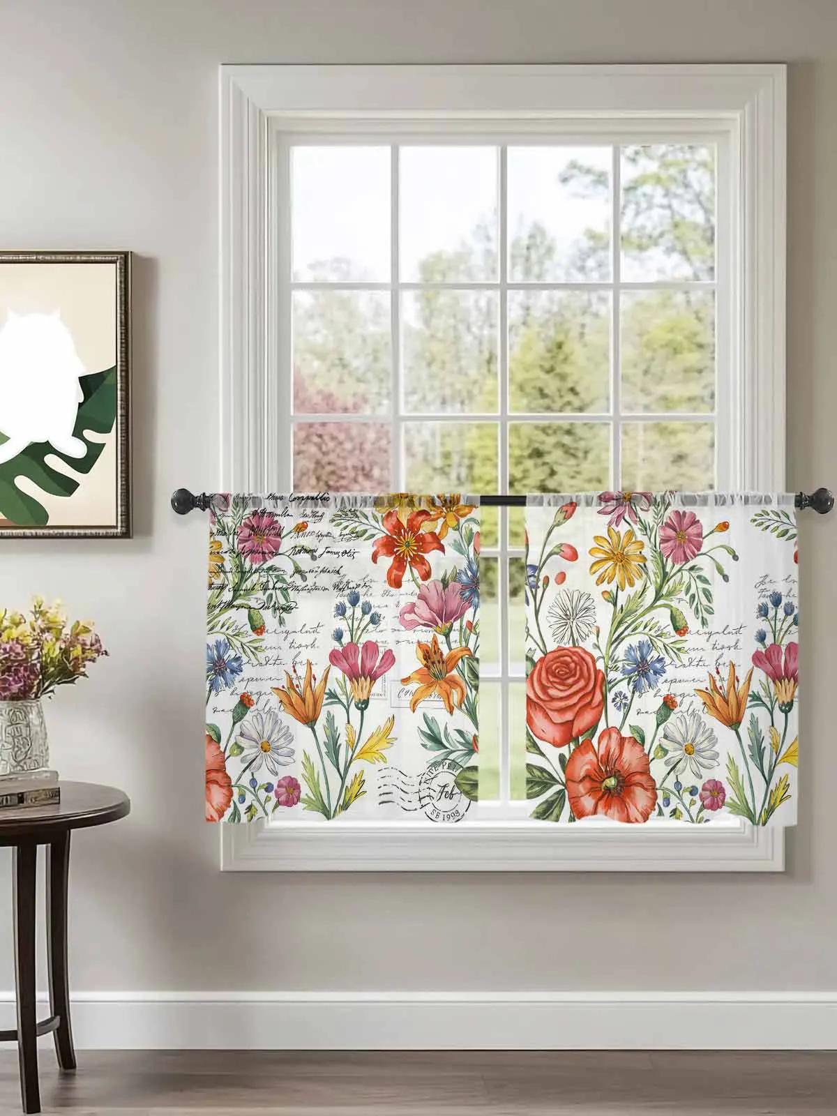 Retro Spring Flower Illustration Tulle Curtains For Bedroom Children Living Room Decor Sheer Curtains
Retro Spring Flower Illustration Tulle Curtains For Bedroom Children Living Room Decor Sheer Curtains