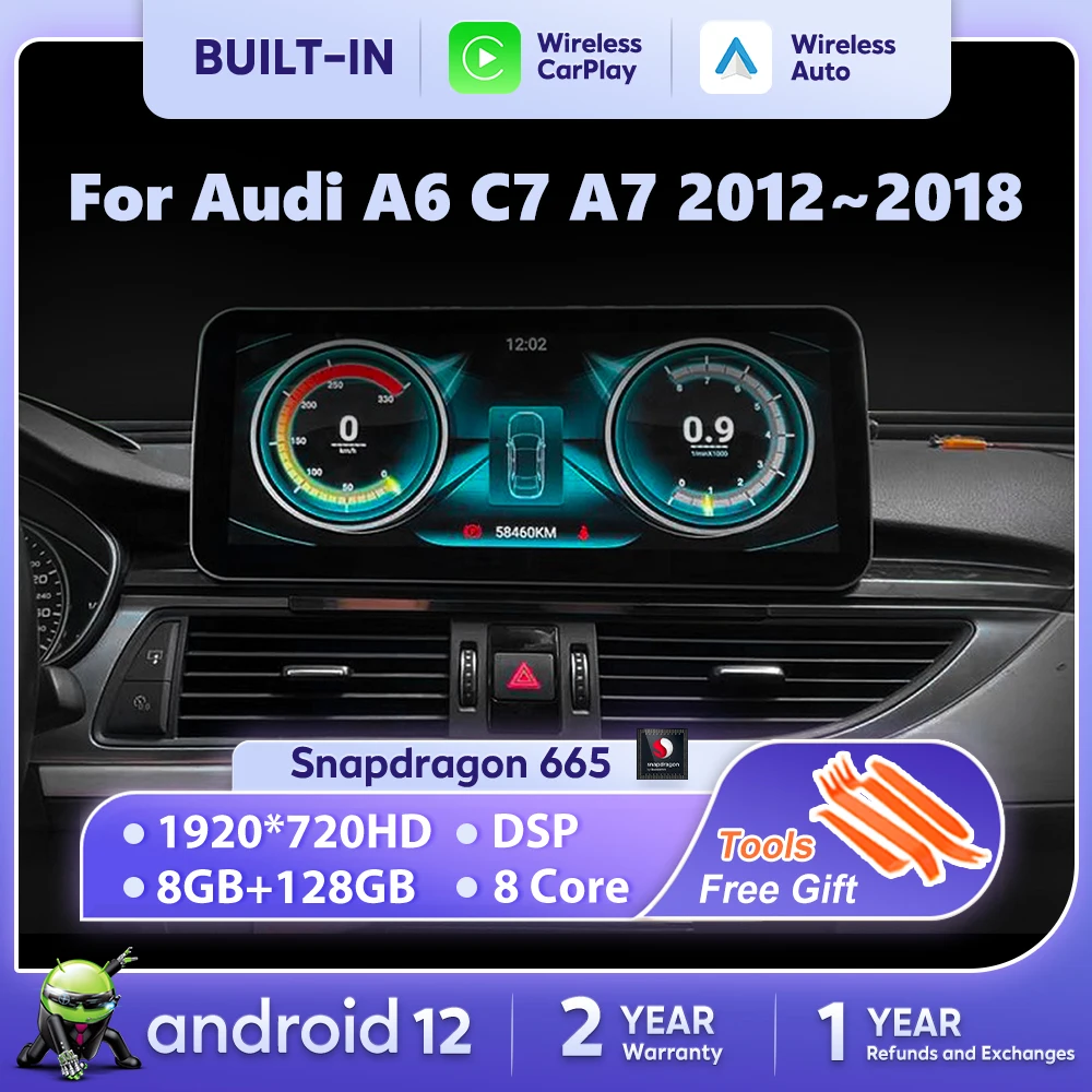 Android 12, беспроводной Автомобильный плеер CarPlay для Audi A6 C7 A7 2012 ~ 2018, GPS навигатор, мультимедийный плеер, стерео, Wi-Fi, головное устройство навигации Google
Android 12, беспроводной Автомобильный плеер CarPlay для Audi A6 C7 A7 2012 ~ 2018, GPS навигатор, мультимедийный плеер, стерео, Wi-Fi, головное устройство навигации Google