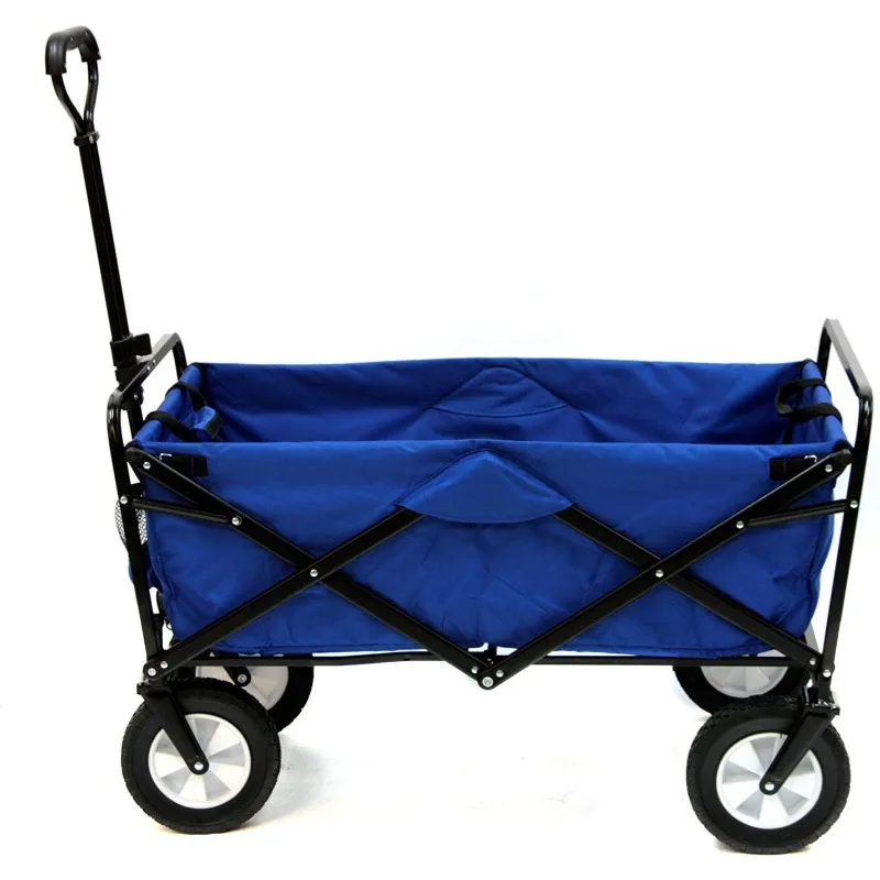 Collapsible Folding 150 Pound Capacity Outdoor Camping Garden Utility Wagon Yard Cart, Blue
Collapsible Folding 150 Pound Capacity Outdoor Camping Garden Utility Wagon Yard Cart, Blue