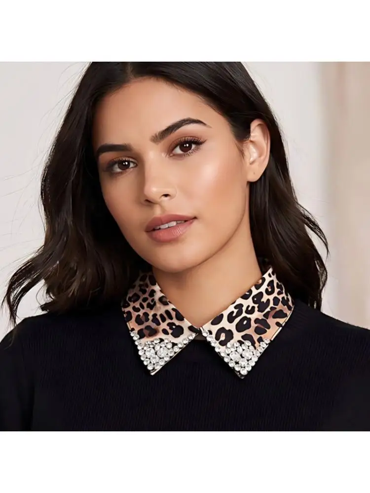 39BB Leopard Print False Collar 6cm Wide Adjustable Neckpiece for Formal Event
39BB Leopard Print False Collar 6cm Wide Adjustable Neckpiece for Formal Event