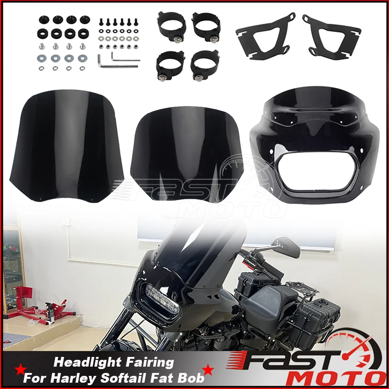 Motocycle Headlamp Front Cowl Plastic Headlight Fairing Cover PC Windshield 11" 15" For Harley M8 Softail Fat Bob FXFB FXFBS 18+
Motocycle Headlamp Front Cowl Plastic Headlight Fairing Cover PC Windshield 11" 15" For Harley M8 Softail Fat Bob FXFB FXFBS 18+