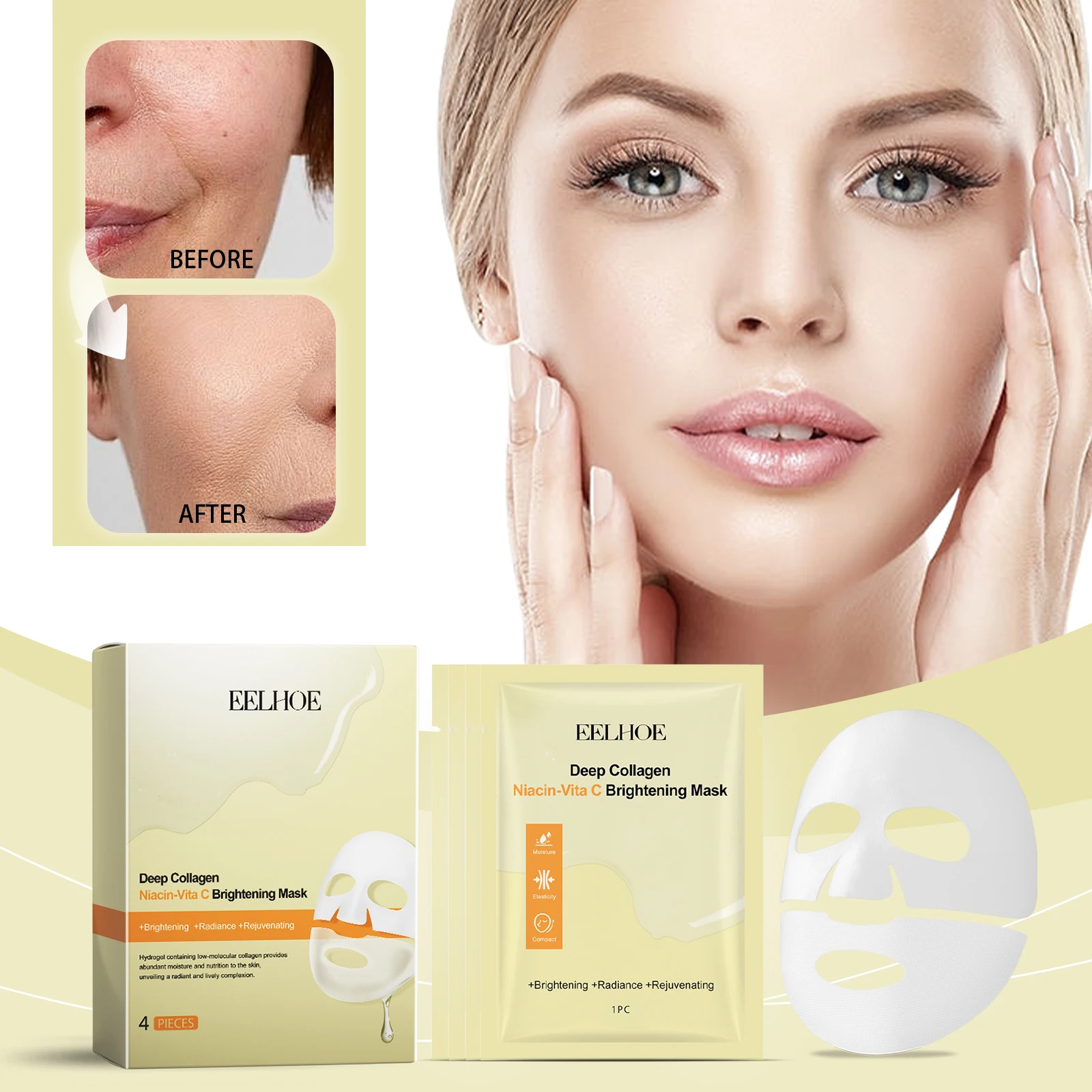 Отбеливающая маска EELHOE Niacin Vitamin C (в упаковке) Увлажняющая и увлажняющая кожу
Отбеливающая маска EELHOE Niacin Vitamin C (в упаковке) Увлажняющая и увлажняющая кожу