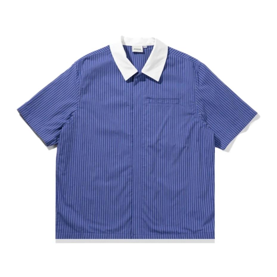 Vintage Blue Striped Shirts Men Streetwear Harajuku Color Block Short Sleeve Shirt for Men Oversized Summer Casual Blouse Male
Vintage Blue Striped Shirts Men Streetwear Harajuku Color Block Short Sleeve Shirt for Men Oversized Summer Casual Blouse Male