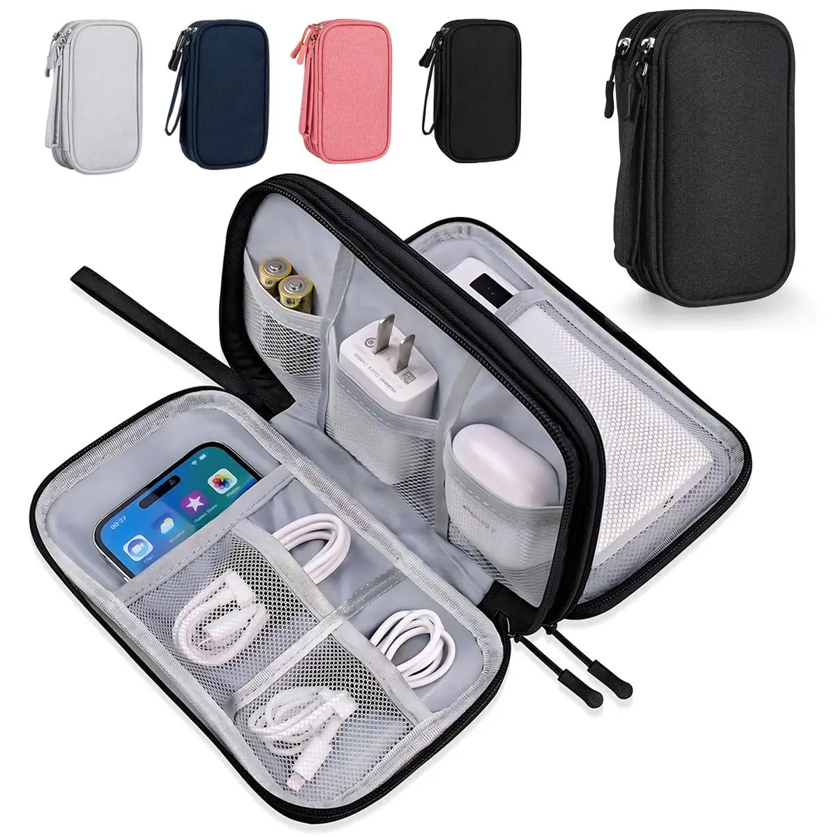 Portable Travel Cable Organizer Bag Waterproof Double Layer Electronic Accessories Storage Case Wire Cord Management Zipper Pouch for Power Bank USB Charger Earphones Digital Gadget
Portable Travel Cable Organizer Bag Waterproof Double Layer Electronic Accessories Storage Case Wire Cord Management Zipper Pouch for Power Bank USB Charger Earphones Digital Gadget