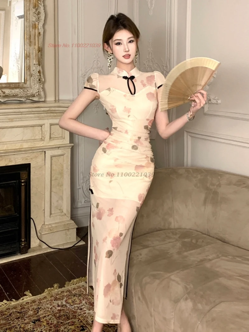 2026 chinese improved cheongsam sexy qipao national flower print elegant mesh qipao traditional nightclub evening dress qipao
2026 chinese improved cheongsam sexy qipao national flower print elegant mesh qipao traditional nightclub evening dress qipao