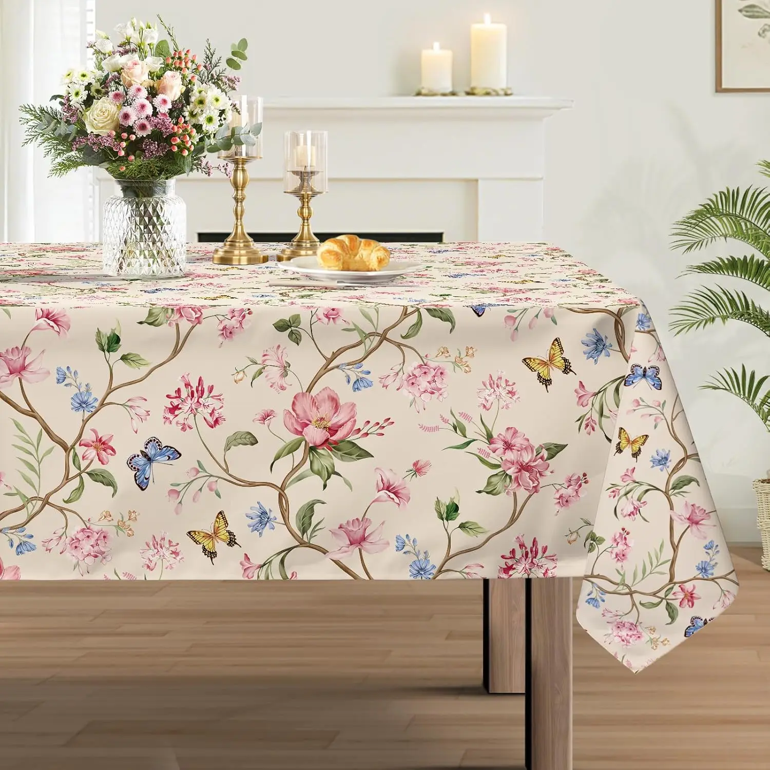Прямоугольная скатерть с рисунком весенних розовых цветов и бабочек для декора стола, летняя цветочная скатерть для кухонного стола, декор для свадебной вечеринки
Прямоугольная скатерть с рисунком весенних розовых цветов и бабочек для декора стола, летняя цветочная скатерть для кухонного стола, декор для свадебной вечеринки