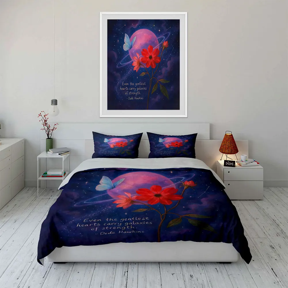 Galaxy Flowers and Butterfly Poster Set Bedding Set with 1 Duvet Cover 2 Pillowcases Single Double King Queen, Gift
Galaxy Flowers and Butterfly Poster Set Bedding Set with 1 Duvet Cover 2 Pillowcases Single Double King Queen, Gift