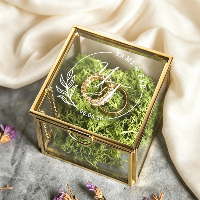 Personalized Wedding Ring Box - Square Gold Frame Glass Ring Box, Custom Engagement Ring Box, Jewelry Boxes and Displays
Personalized Wedding Ring Box - Square Gold Frame Glass Ring Box, Custom Engagement Ring Box, Jewelry Boxes and Displays