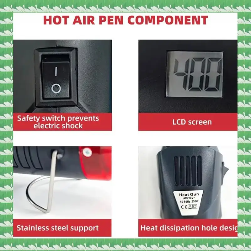 ONCE HOT AIR PEN COMPONENT Электрический вентилятор с температурой 250 Вт для сварочного ремонта, вилка европейского стандарта
ONCE HOT AIR PEN COMPONENT Электрический вентилятор с температурой 250 Вт для сварочного ремонта, вилка европейского стандарта