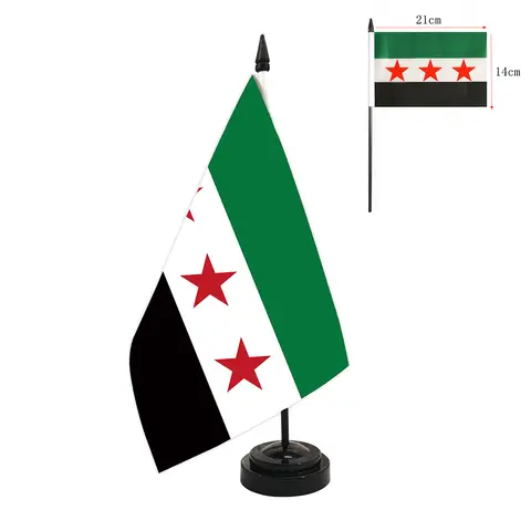 14x21cm Office Desk Flag Of Syria Banner The The Syrian Arab Republic Syrian three Star Banner Desk Ornaments Flags