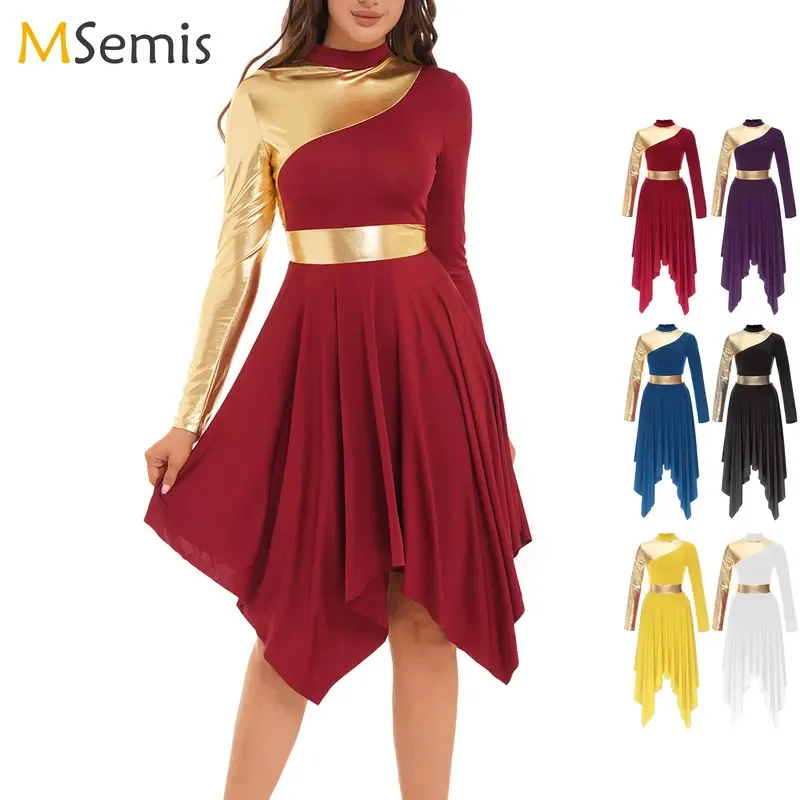 Women's Modern Lyrical Dance Costume Praise Liturgical Dresses Sleeveless Invisible Zipper Back Irregular Hem Dress Dancewear
Women's Modern Lyrical Dance Costume Praise Liturgical Dresses Sleeveless Invisible Zipper Back Irregular Hem Dress Dancewear