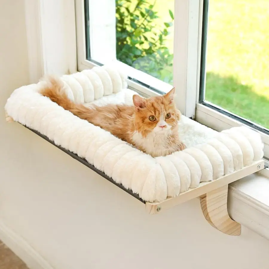 Cat Window Sill Perch with Zipper Designed Cushioned Bed, Supportive Cat Window Seat with Premium Solid Wood amp Sturdy Metal Fr
Cat Window Sill Perch with Zipper Designed Cushioned Bed, Supportive Cat Window Seat with Premium Solid Wood amp Sturdy Metal Fr