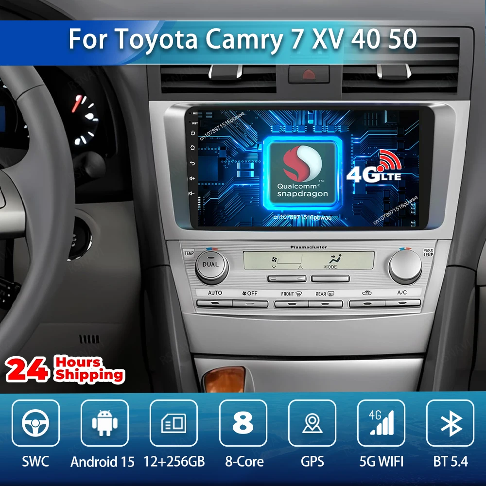 Car Radio Android 15 For Toyota Camry 7 XV 40 50 2006 2007-2011 WIFI+4G 9/10 Inch Head Unit AUTO Viedo Player AI Voice DSP BT
Car Radio Android 15 For Toyota Camry 7 XV 40 50 2006 2007-2011 WIFI+4G 9/10 Inch Head Unit AUTO Viedo Player AI Voice DSP BT