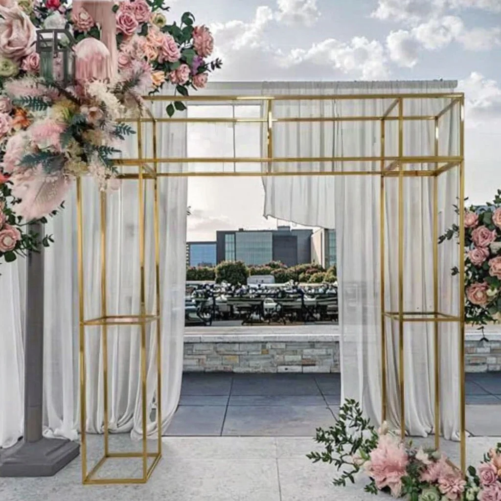 Shiny Gold Iron Flower Arch With Cake Holder Metal Frame Backdrops Wedding Centerpiece Flower Stand Home Crafts Rack 5pcs 
Shiny Gold Iron Flower Arch With Cake Holder Metal Frame Backdrops Wedding Centerpiece Flower Stand Home Crafts Rack 5pcs