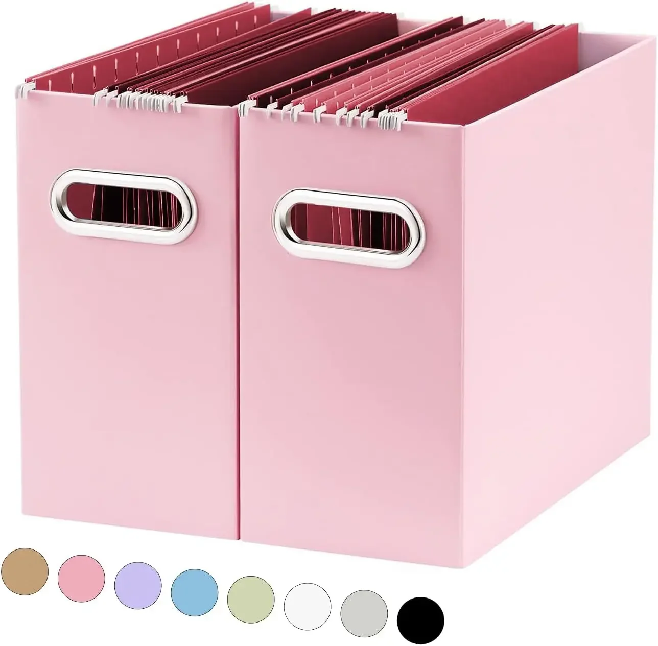 File Organizer, Collapsible File Box, Portable File Box with Handle, The One and Only Box (Pink, 2 Pack)
File Organizer, Collapsible File Box, Portable File Box with Handle, The One and Only Box (Pink, 2 Pack)