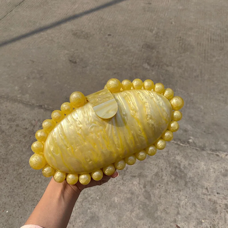 Fashion Acrylic Egg Shape Beaded Clutch Bag Prom Evening Women Crossbody Handbag Match Dress Lady Purse Bags for Wedding
Fashion Acrylic Egg Shape Beaded Clutch Bag Prom Evening Women Crossbody Handbag Match Dress Lady Purse Bags for Wedding