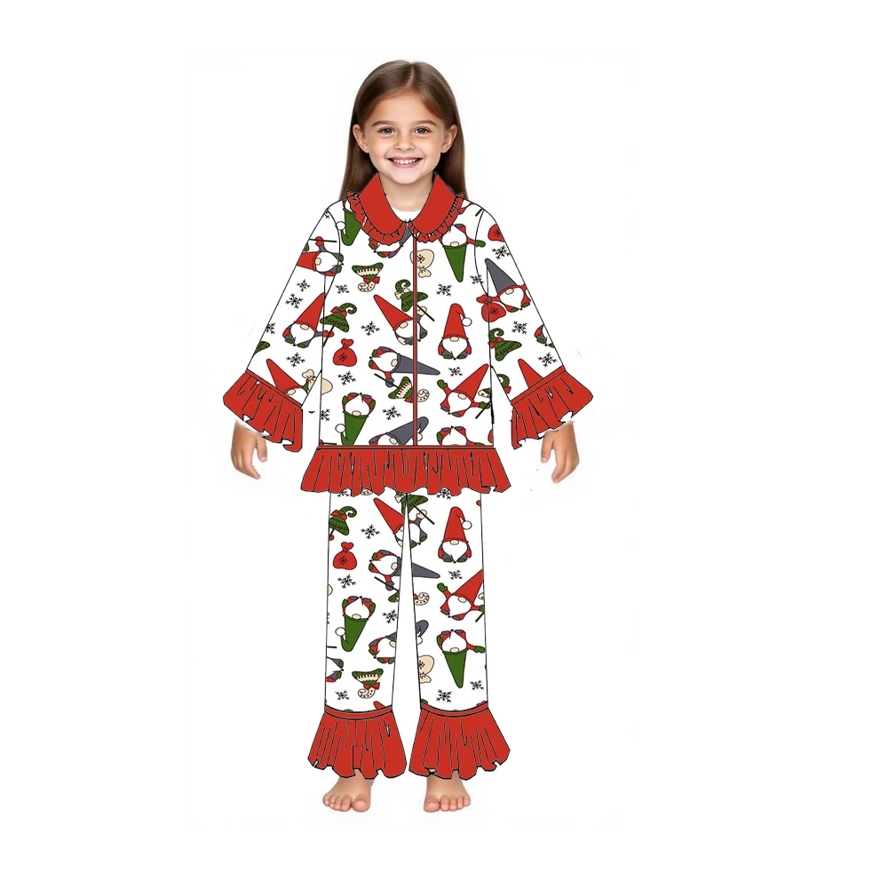 Fashion Boutique Casual Frill Long Sleeve Christmas Pajamas Kids Santa Claus Print Kid Pajamas Boys Girls Sleepwear 2 Set
Fashion Boutique Casual Frill Long Sleeve Christmas Pajamas Kids Santa Claus Print Kid Pajamas Boys Girls Sleepwear 2 Set