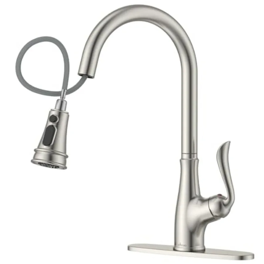 Patented Kitchen Faucet, Lead-Free Single Handle Kitchen Faucet with Pull Down Sprayer for RV Bar Laundry, cUPC-Certified Pull-
Patented Kitchen Faucet, Lead-Free Single Handle Kitchen Faucet with Pull Down Sprayer for RV Bar Laundry, cUPC-Certified Pull-