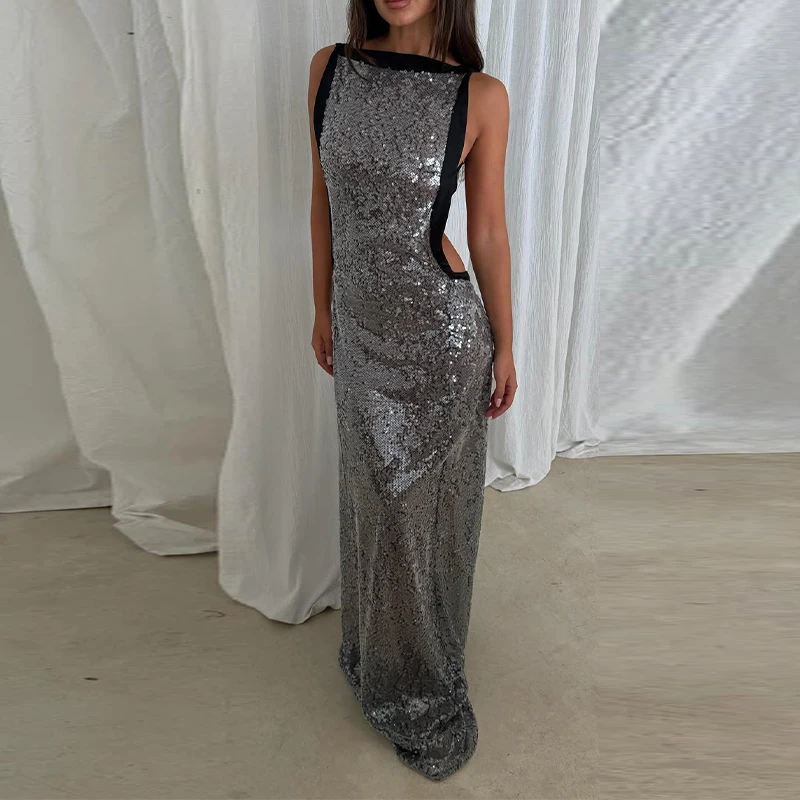 Новое вечернее платье макси с открытыми плечами, блестящими пайетками, без рукавов, с низкой талией, длинное, для женщин, для вечеринок, 2026
Новое вечернее платье макси с открытыми плечами, блестящими пайетками, без рукавов, с низкой талией, длинное, для женщин, для вечеринок, 2026