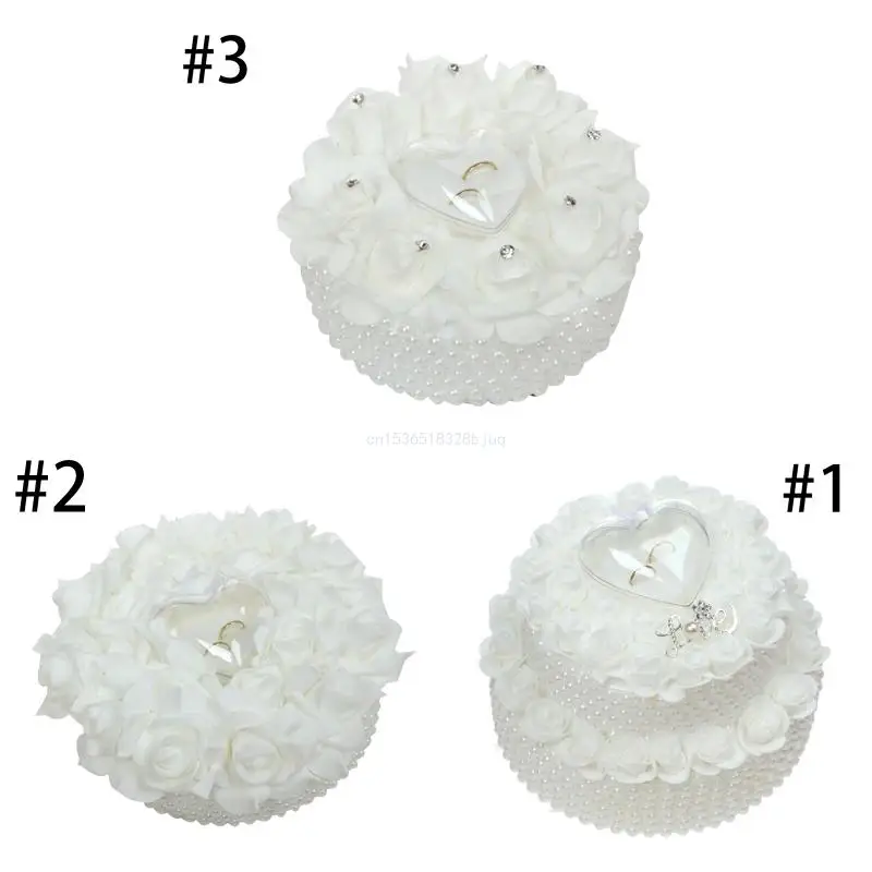 Romantic Pearl Wedding Ring Pillow Rose Flower Ring Cushion Heart Ring Box Pillow Cushion Wedding Ceremony Gift for Dropship
Romantic Pearl Wedding Ring Pillow Rose Flower Ring Cushion Heart Ring Box Pillow Cushion Wedding Ceremony Gift for Dropship