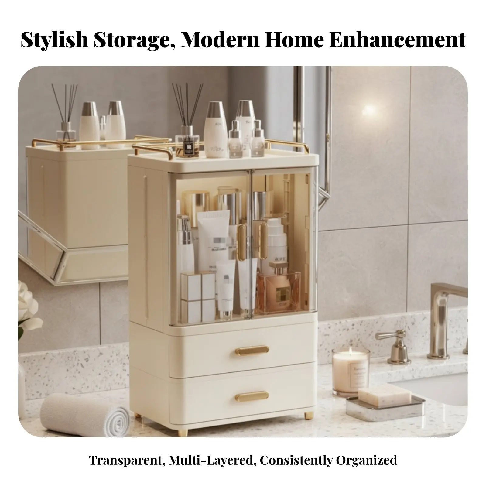 Clear Cosmetic Case with Drawers Transparent Design Makeup Organizer Multi-Compartment Large Capacity for Students
Clear Cosmetic Case with Drawers Transparent Design Makeup Organizer Multi-Compartment Large Capacity for Students