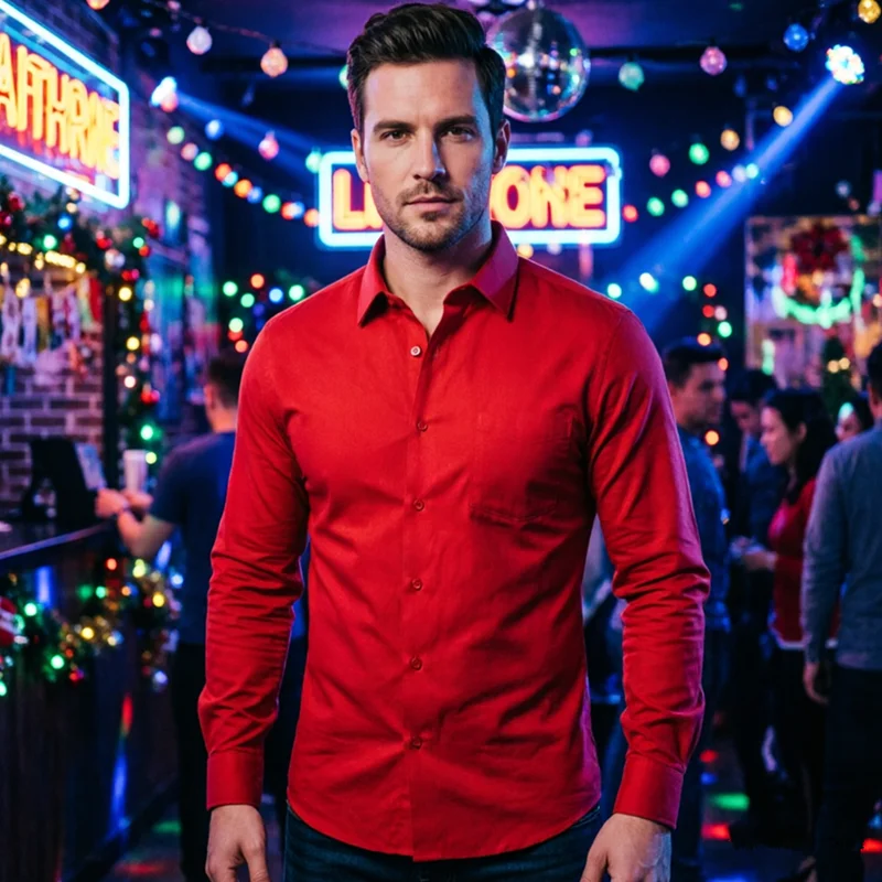 Gray Men's Long-sleeved Shirt, Red Single-breasted Square Collar Shirts, Business / Wedding / Party Casual Tops, Asian Size.
Gray Men's Long-sleeved Shirt, Red Single-breasted Square Collar Shirts, Business / Wedding / Party Casual Tops, Asian Size.