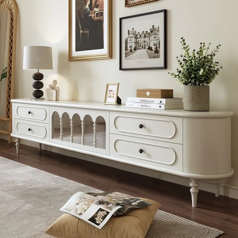 French solid wood TV cabinet living room household coffee table cream combination American simple TV cabinet
French solid wood TV cabinet living room household coffee table cream combination American simple TV cabinet