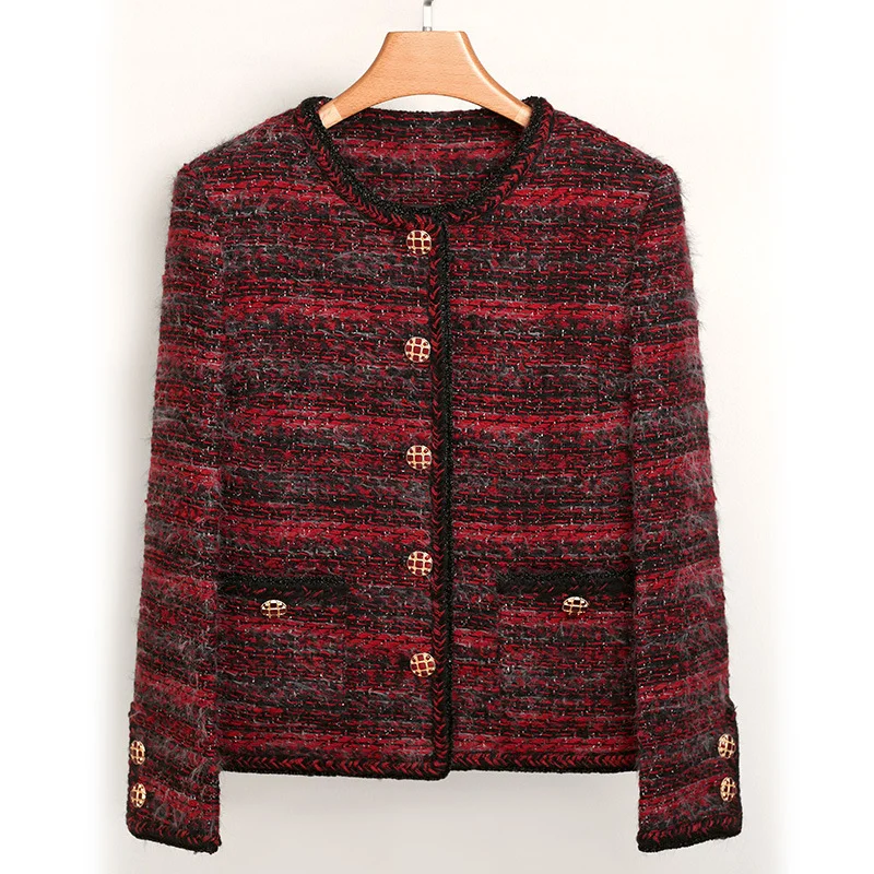 Red Small Fragrance High Quality Luxury Coat for Women O Neck Long Sleeve Loose Casual Versatile French Chic Tweed Short Coat
Red Small Fragrance High Quality Luxury Coat for Women O Neck Long Sleeve Loose Casual Versatile French Chic Tweed Short Coat