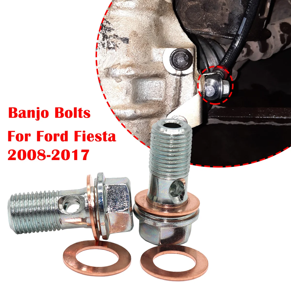 Front Left Right Caliper Hose Lines Banjo Fittings Bolts For Ford Fiesta Copper Sealing Crush Washers Repair 2008 2009 2010-2017
Front Left Right Caliper Hose Lines Banjo Fittings Bolts For Ford Fiesta Copper Sealing Crush Washers Repair 2008 2009 2010-2017