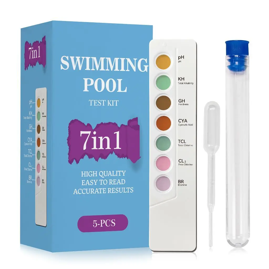 Yieryi 7 in 1 Pool Test Kit PH/KH/GH/CYA/TCL/CL/BR Water Chemical Testing Chlorine pH Meter for Pool Spa Aquariums Fish Tank
Yieryi 7 in 1 Pool Test Kit PH/KH/GH/CYA/TCL/CL/BR Water Chemical Testing Chlorine pH Meter for Pool Spa Aquariums Fish Tank