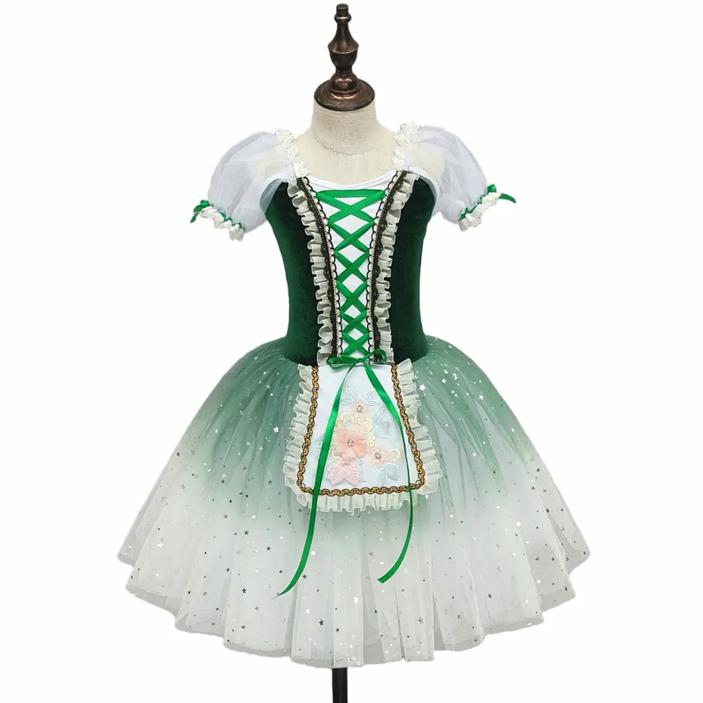 Ballerina giselle ballet dress professional romantic blue Green Sequin Pearl lace Tutu Long Skirt costume Children Girls Kids
Ballerina giselle ballet dress professional romantic blue Green Sequin Pearl lace Tutu Long Skirt costume Children Girls Kids