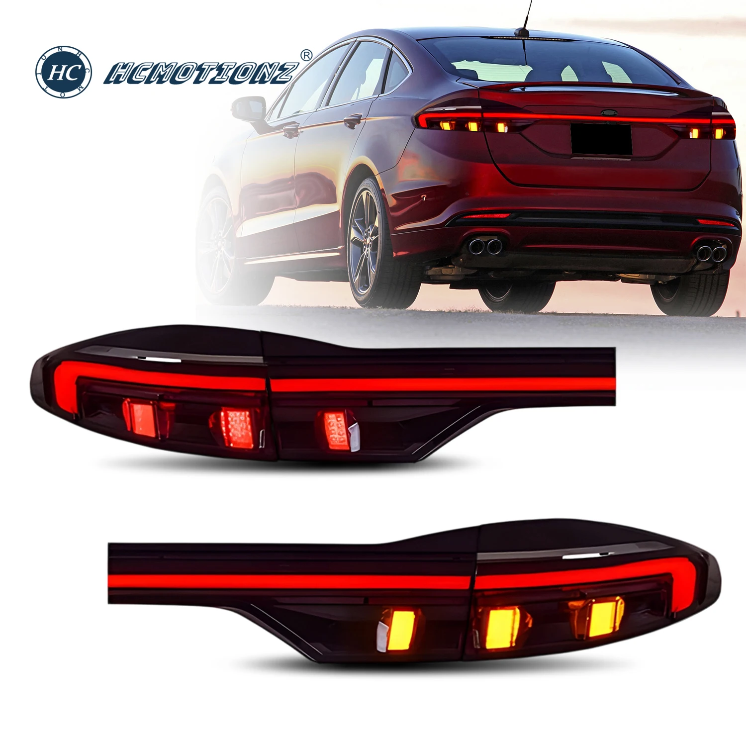 HCMOTIONZ LED Tail Lights for Ford Mondeo 2013-2020 with Middle Lamp Fusion Smoked Animation DRL Rear Lamps Assembly
HCMOTIONZ LED Tail Lights for Ford Mondeo 2013-2020 with Middle Lamp Fusion Smoked Animation DRL Rear Lamps Assembly