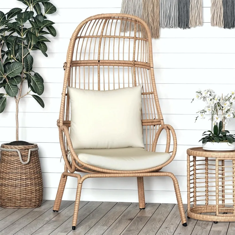 Outdoor Small Egg Chair, Patio Wicker Basket Chair with Strong Capacity Indoor Egg Chairs with High Back&Cushion,Outside (Beige)
Outdoor Small Egg Chair, Patio Wicker Basket Chair with Strong Capacity Indoor Egg Chairs with High Back&Cushion,Outside (Beige)