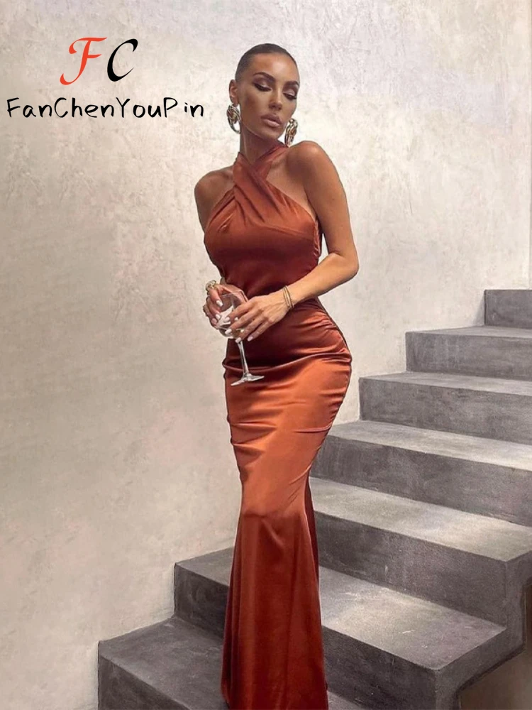 Spring Summer New Women's Dress Sexy Solid Color Slim Fit Sleeveless Long Skirt Fashion Backless Elegant Party Dresses Female
Spring Summer New Women's Dress Sexy Solid Color Slim Fit Sleeveless Long Skirt Fashion Backless Elegant Party Dresses Female