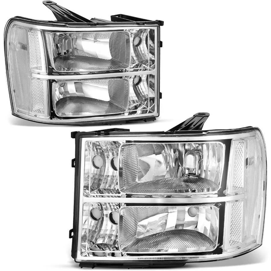 Headlight Assembly Compatible with 2007-2013 GMC Sierra 1500/2007-2014 Sierra 2500HD 3500HD Chrome Housing with Clear Reflector
Headlight Assembly Compatible with 2007-2013 GMC Sierra 1500/2007-2014 Sierra 2500HD 3500HD Chrome Housing with Clear Reflector