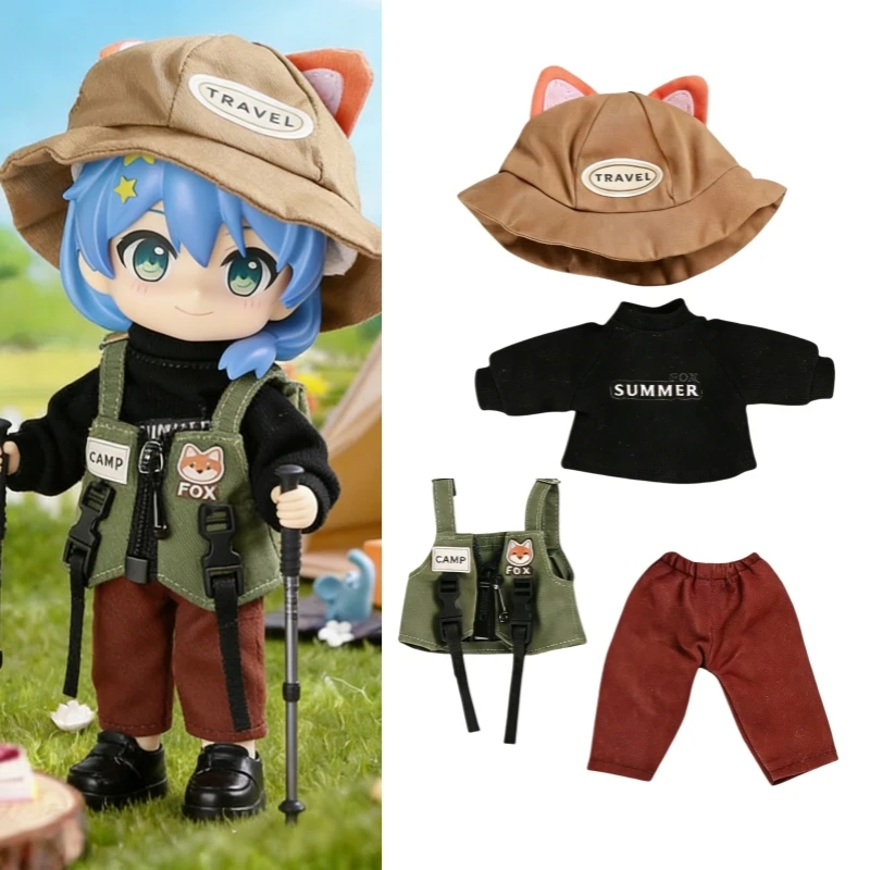 For Obitsu 11 Doll Camping Cute Clothes Hat Suit For OB11 Gsc 1/12 Bjd Body 16~17cm Doll Outfit Clothes Gift Idea
For Obitsu 11 Doll Camping Cute Clothes Hat Suit For OB11 Gsc 1/12 Bjd Body 16~17cm Doll Outfit Clothes Gift Idea