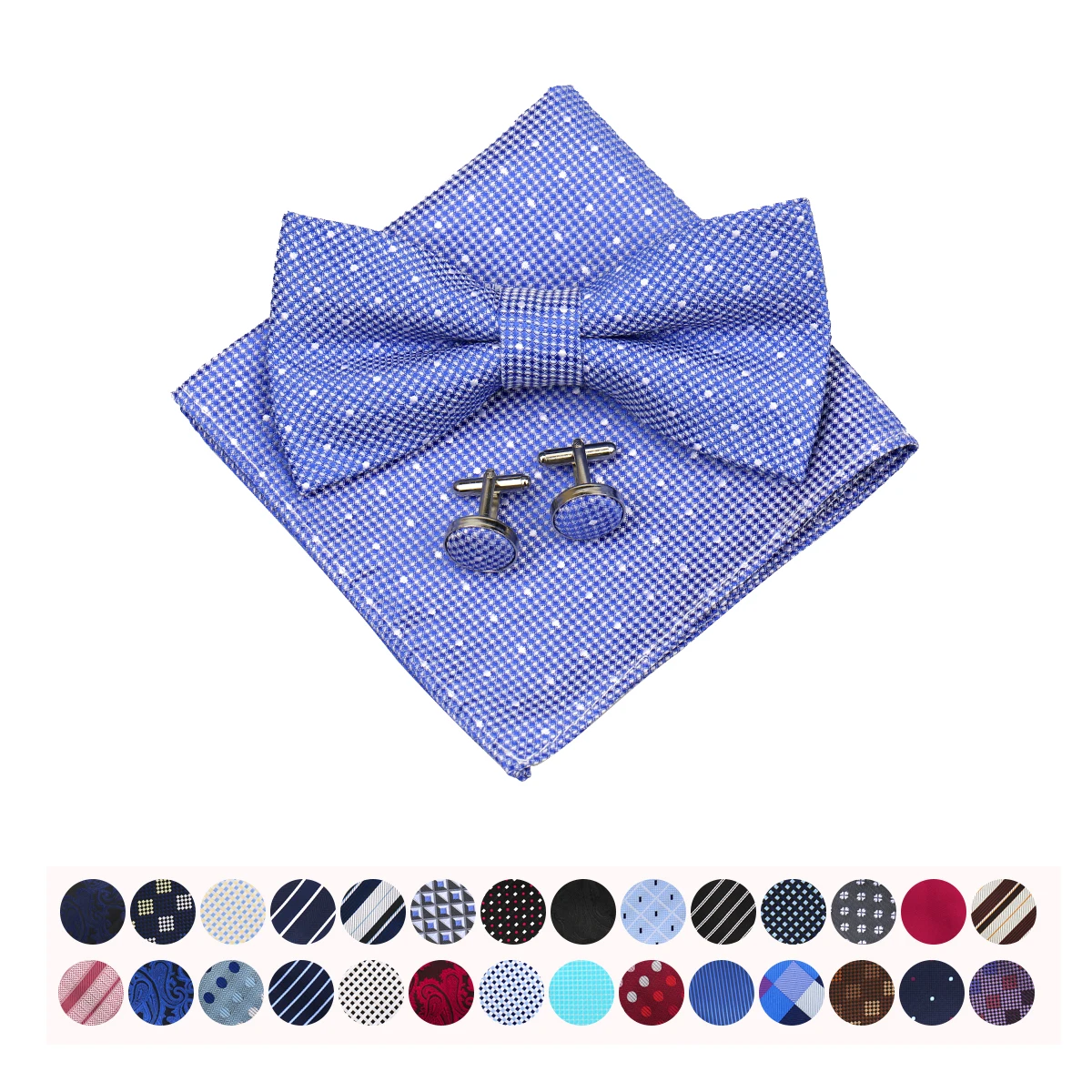 55 Styles Men Bow Tie Sets 3 Pcs Luxury Classic Stripe Pocket Square Cufflinks Paisley Floral Polka Dot Wedding Business
55 Styles Men Bow Tie Sets 3 Pcs Luxury Classic Stripe Pocket Square Cufflinks Paisley Floral Polka Dot Wedding Business