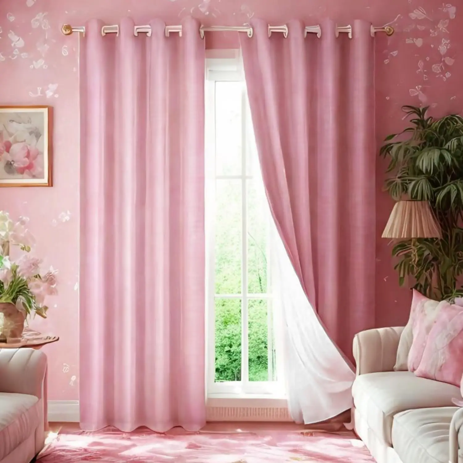 100% Blackout Pink 52 x 108 in Long Velvet Curtains with Grommet, Thermal Insulated Super Soft Privacy Noise Reducing Velvet Cur
100% Blackout Pink 52 x 108 in Long Velvet Curtains with Grommet, Thermal Insulated Super Soft Privacy Noise Reducing Velvet Cur