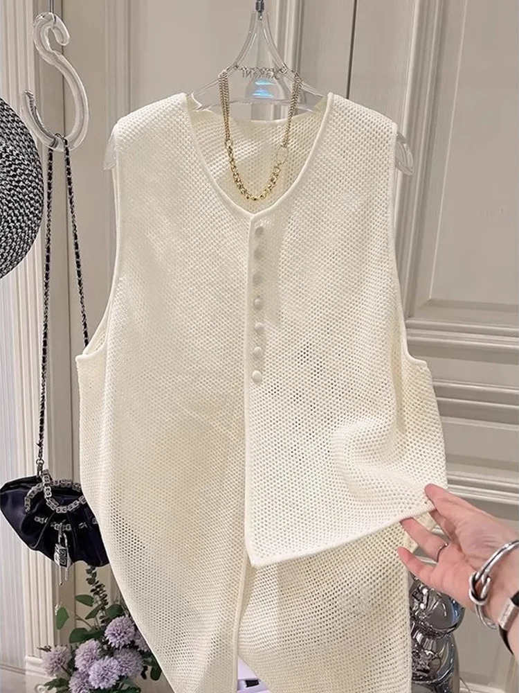 Extra Large 300 Pounds Hollow out Vest Women's Summer Loose Thin Elegant Vest Jacket Polyester Fiber round Neck Single Button
Extra Large 300 Pounds Hollow out Vest Women's Summer Loose Thin Elegant Vest Jacket Polyester Fiber round Neck Single Button