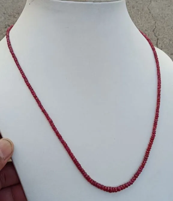 59 Carats. Natural Ruby Fine Handcraft Faceted Beads Necklace Size=20" Approx.
59 Carats. Natural Ruby Fine Handcraft Faceted Beads Necklace Size=20" Approx.