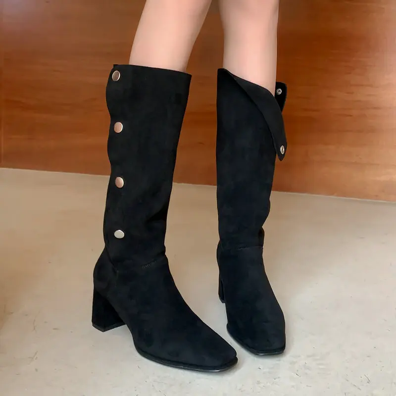 2024 Square Toe High Heels Women Knee Boots Suede Leather Autumn Winter Party Casual Shoes Woman Size 34-40
2024 Square Toe High Heels Women Knee Boots Suede Leather Autumn Winter Party Casual Shoes Woman Size 34-40