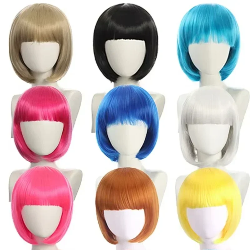 Halloween Short Bob Synthetic Wig for Woman with Bangs Blonde Ombre Pink Cosplay Lolita Party Heat Resistant Dail Natural Hair
Halloween Short Bob Synthetic Wig for Woman with Bangs Blonde Ombre Pink Cosplay Lolita Party Heat Resistant Dail Natural Hair
