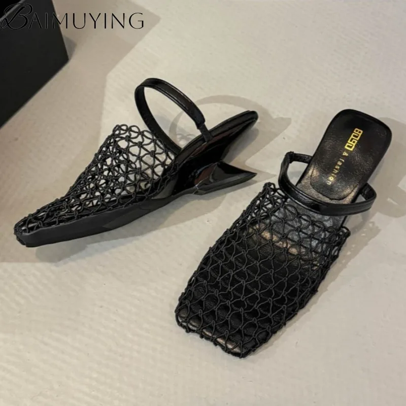 Плетеные туфли-лодочки, женские тапочки на высоком каблуке, сетчатые сандалии с квадратным носком, лето 2025, новые трендовые модельные туфли-лодочки, повседневные массивные шлепанцы Mujer
Плетеные туфли-лодочки, женские тапочки на высоком каблуке, сетчатые сандалии с квадратным носком, лето 2025, новые трендовые модельные туфли-лодочки, повседневные массивные шлепанцы Mujer
