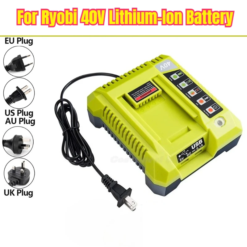 40V Charger for Ryobi Battery OP401 Lithium-ion Battery Charger for Ryobi 40V Lithium-Ion Battery with 2 USB Ports
40V Charger for Ryobi Battery OP401 Lithium-ion Battery Charger for Ryobi 40V Lithium-Ion Battery with 2 USB Ports