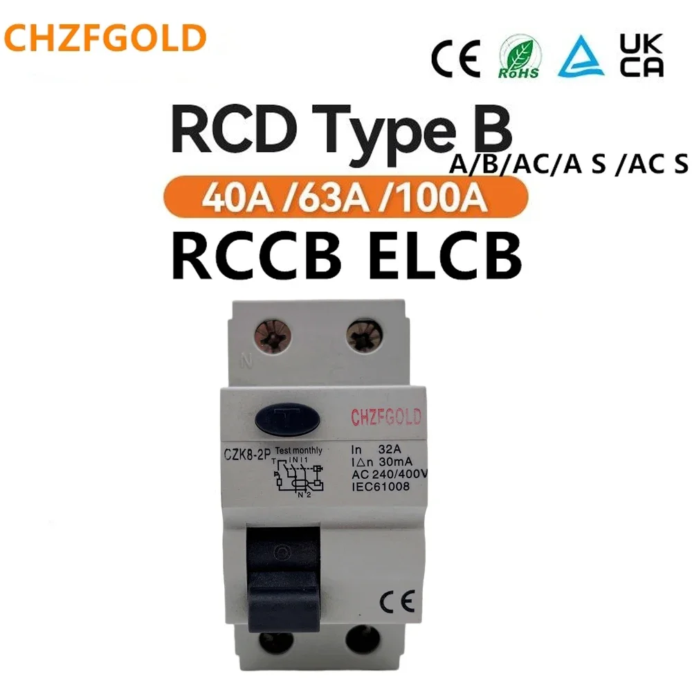 2P 4P 10/30/100/300mA Type A /AC RCCB RCD ELCB Residual Current Circuit Breaker Short Current Leakage Protection 32A 40A 50A 63A
2P 4P 10/30/100/300mA Type A /AC RCCB RCD ELCB Residual Current Circuit Breaker Short Current Leakage Protection 32A 40A 50A 63A